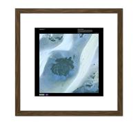 Artery8 Science Map Satellite Sahara Libya Desert Jebel Replica 8X8 Inch Square Wooden Framed Wall Art Print Picture with Mount in Brown Artery8 Brown