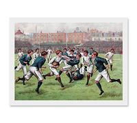 Artery8 Scotland England 1893 Rugby Union Football Match Painting Artwork Framed Wall Art Print A4
