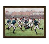 Artery8 Scotland England 1893 Rugby Union Football Match Painting Artwork Framed Wall Art Print A4