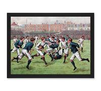 Artery8 Scotland England 1893 Rugby Union Football Match Painting Artwork Framed Wall Art Print A4