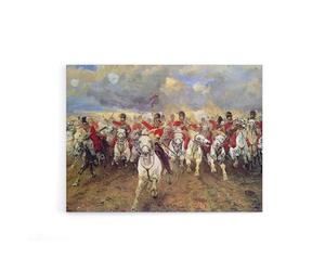 Artery8 Scotland Forever Battle Waterloo Canvas Wall Art Print 12X16: Classic cavalry charge painting print, dynamic decor for offices or heritage homes