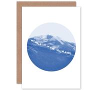 Artery8 Scotland Heart In The Highlands Greetings Card in Blue Artery8 Blue