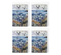 Artery8 Scottish Coastal Seascape Art Cards Multipack of 4 Botanical Wildflower Greeting Cards For Any Occasion, Blank Inside For Your Message, A6 Size 10 x 15 cms