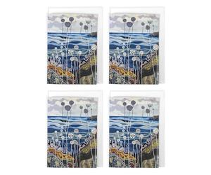 Artery8 Scottish Coastal Seascape Art Cards Multipack of 4 Botanical Wildflower Greeting Cards For Any Occasion, Blank Inside For Your Message, A6 Size 10 x 15 cms