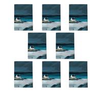 Artery8 Scottish Cottage On Coast Timeless Painting Art Cards Pack of 8, A6 in Blue | Size: 8 pack Artery8 Blue 8 pack