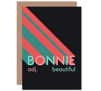 Artery8 Scottish Definition Bonnie Greetings Card in Black Artery8 Black