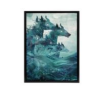 Artery8 Scottish Folklore Sea Kelpies Framed Canvas Wall Art Print in Blue | Size: W24" x H32" Artery8 Blue W24" x H32"