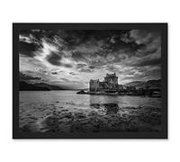 Artery8 Scottish Photo Landscape Eilean Donan Castle Scotland Black White Artwork Framed A3 Wall Art Print