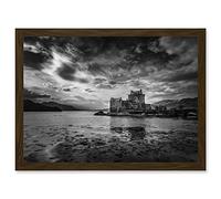 Artery8 Scottish Photo Landscape Eilean Donan Castle Scotland Black White Artwork Framed A3 Wall Art Print