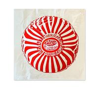 Artery8 Scottish Tea Cake Red Linocut Abstract Illustration Premium Wall Art Canvas Print 24X24 Inch
