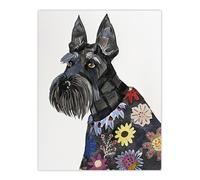 Artery8 Scottish Terrier Floral Coat Dog Lover Portrait Living Room Large Wall Art Poster Print Thick Paper 18X24 Inch