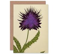 Artery8 Scottish Thistle for Him or Her Man Woman Birthday Thank You Congratulations Blank Art Greeting Card