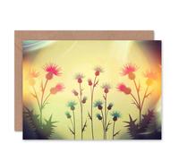 Wee Blue Coo Scottish Thistle Theme Shadow Light Effect Scotland Sealed Greeting Card Plus Envelope Blank inside