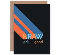 Artery8 Scottish Word Definition Braw Good Scots Dictionary Greetings Card in Black Artery8 Black