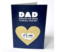Artery8 Scratch Birthday Card, Reveal Card, Funny A6 Birthday Interactive Card for Dad with Golden Heart - I'm The Best Reveal