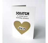 Artery8 Scratch Birthday Card, Reveal Card, Funny Adult Birthday Interactive A6 Card for Husband Boyfriend Fiancé with Golden Heart - Naughty Surprise