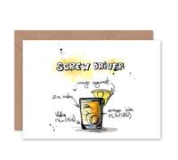 Artery8 Screwdriver Cocktail Drink Recipe Drawing Birthday Card Artery8 Multicolor