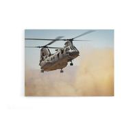 Artery8 Sea Knight Helicopter CH 46E US Marine Corps Canvas Wall Art Print | Size: W12" x H16" Artery8 Multicolor W12" x H16"