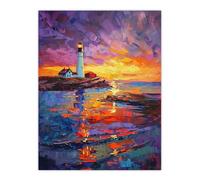 Artery8 Seaside Sunset St Mary's Lighthouse Whitley Bay Living Room Extra Large XL Wall Art Poster Print