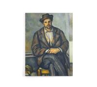 Artery8 Seated Peasant Portrait Painting Cezanne Canvas Wall Art Print | Size: W12" x H16" Artery8 Multicolor W12" x H16"