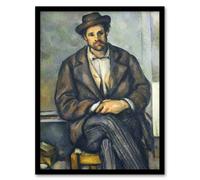 Artery8 Seated Peasant Portrait Painting Cezanne Framed Wall Art Print | Size: W12" x H16" Artery8 Multicolor W12" x H16"