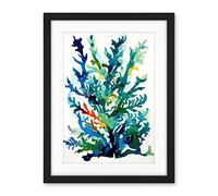 Artery8 Seaweed Plant Abstract Folk Art Artwork Framed Wall Art Print 18X24 Inch