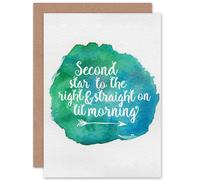 Artery8 Second Star Right Neverland Peter Pan Quote Card Artery8 Multicolor