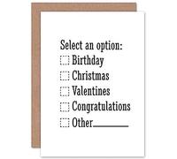 Artery8 Select Option Birthday Christmas Valentines Congratulations Other Funny Sealed Greeting Card Plus Envelope Blank inside