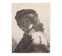 Artery8 Self Portrait In A Cap And Scarf Rembrandt Wall Art Poster Print 12X16"