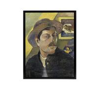 Artery8 Self Portrait in a Hat Paul Gauguin Framed Canvas Wall Art Print | Size: W18" x H24" Artery8 Multicolor W18" x H24"