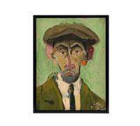 Artery8 Self Portrait in Green Arnold Weisz Kubincan Black Framed Canvas Art | Size: W24" x H32" Artery8 Green W24" x H32"