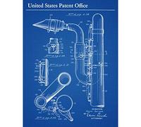 Artery8 Selmer Saxophone Mouthpiece 1937 Patent Plan Premium Wall Art Canvas Print 18X24 Inch
