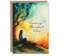 Artery8 Sending Peaceful Vibes Mindfulness Under Tree For Her Woman Get Well Card