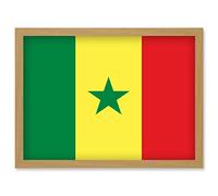Artery8 Senegal National Flag Patriotic Vexillology World Flags Country Region Poster Artwork Framed Wall Art Print A4