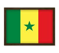 Artery8 Senegal National Flag Patriotic Vexillology World Flags Country Region Poster Artwork Framed Wall Art Print A4
