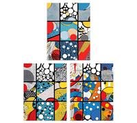 Artery8 Set of 3 Abstract Pop Art Vibrant Artwork Bubbles Lines and Patterns Unframed Wall Art Living Room Poster Prints Pack