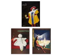 Artery8 Set of 3 Cappiello Vintage Adverts French Alcohol Wall Art Prints A3 Size Living Room Decor