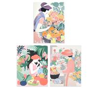 Artery8 Set of 3 Danish Pastel Aesthetic Flower Market Floral Calming Pink Unframed Wall Art Living Room Poster Prints Pack