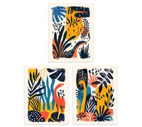 Artery8 Set of 3 Modern Abstract Dinosaur Jungle Kids Bedroom 12X16 Inch Wall Art Prints Pack