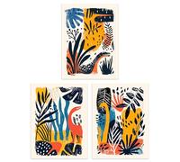Artery8 Set of 3 Modern Abstract Dinosaur Jungle Kids Bedroom 12X16 Inch Wall Art Prints Pack