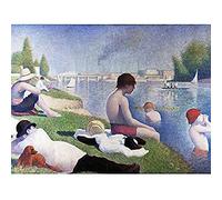 Artery8 Seurat Bathers at Asnieres Painting Art Print Canvas Premium Wall Decor Poster Mural