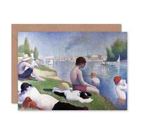 Artery8 Seurat Bathers at Asnieres Painting Fine Art Greeting Card Artery8 Multicolor