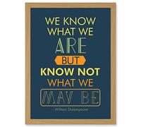 Artery8 Shakespeare Hamlet Act Four Typography Phrase Prose A4 Artwork Framed Wall Art Print