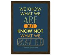 Artery8 Shakespeare Hamlet Act Four Typography Phrase Prose A4 Artwork Framed Wall Art Print