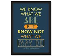 Artery8 Shakespeare Hamlet Act Four Typography Phrase Prose A4 Artwork Framed Wall Art Print