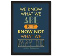 Artery8 Shakespeare Hamlet Act Four Typography Phrase Prose A4 Artwork Framed Wall Art Print in Black Artery8 Black