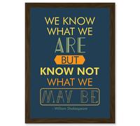 Artery8 Shakespeare Hamlet Act Four Typography Phrase Prose A4 Artwork Framed Wall Art Print in Brown Artery8 Brown