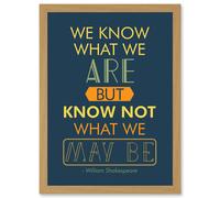 Artery8 Shakespeare Hamlet Act Four Typography Phrase Prose A4 Artwork Framed Wall Art Print in Light Oak Artery8 Light Oak