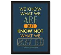 Artery8 Shakespeare Hamlet Act Four Typography Phrase Prose Wall Art Print - A4 Size