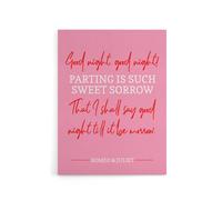 Artery8 Shakespeare Quote Parting Sweet Sorrow Canvas Wall Art Print in Pink | Size: W12" x H16" Artery8 Pink W12" x H16"